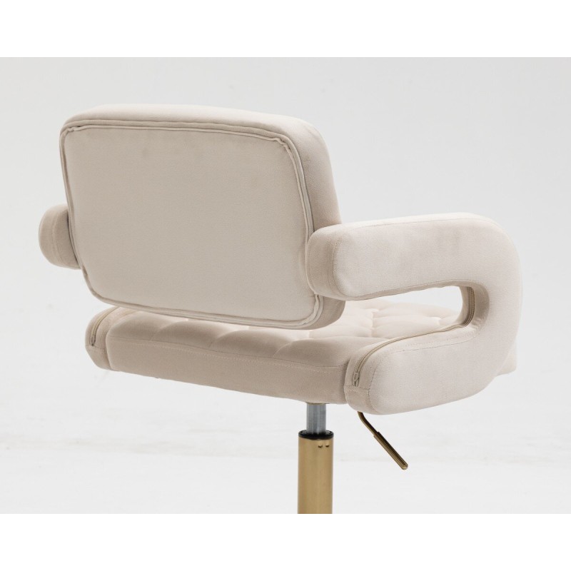 Cream velvet cosmetic chair gold
