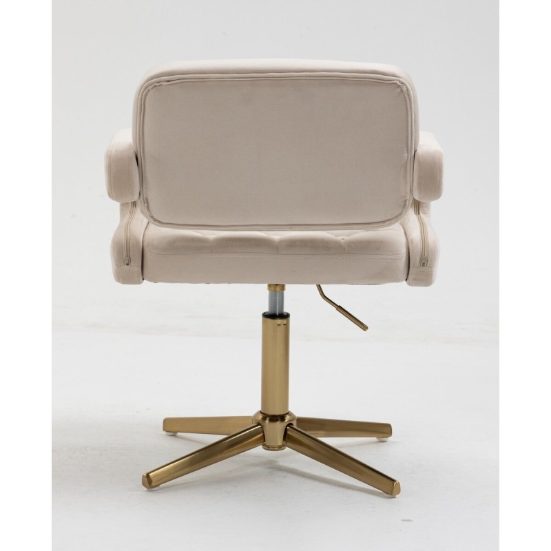 Cream velvet chair, gold base
