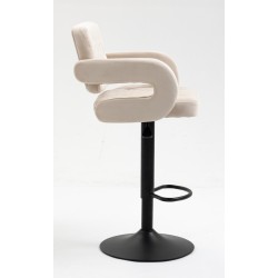 Cream velvet salon stool black