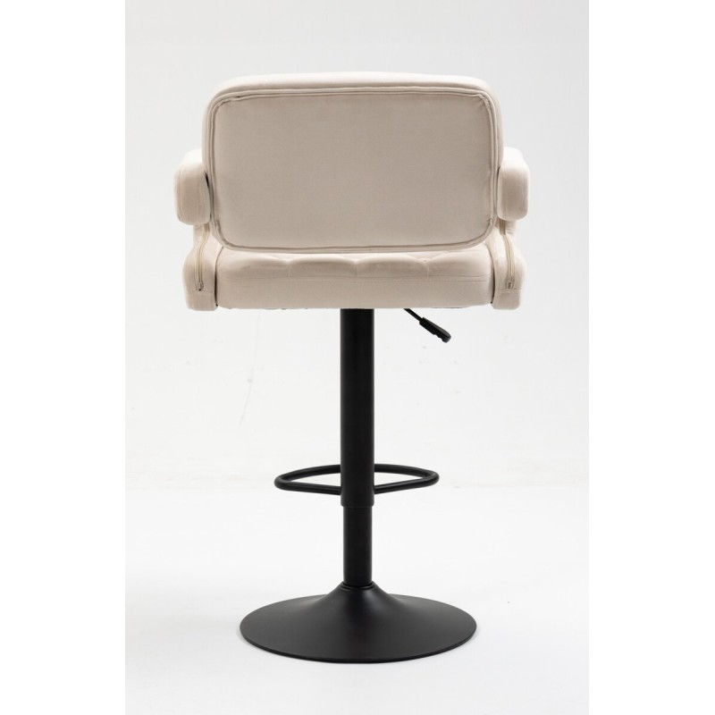 Cream velour chair black pedestal