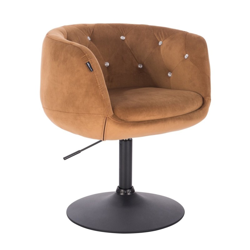 Miodowe welurowe krzesło kosmetyczne