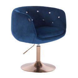 Dark-sea velour chair gold base