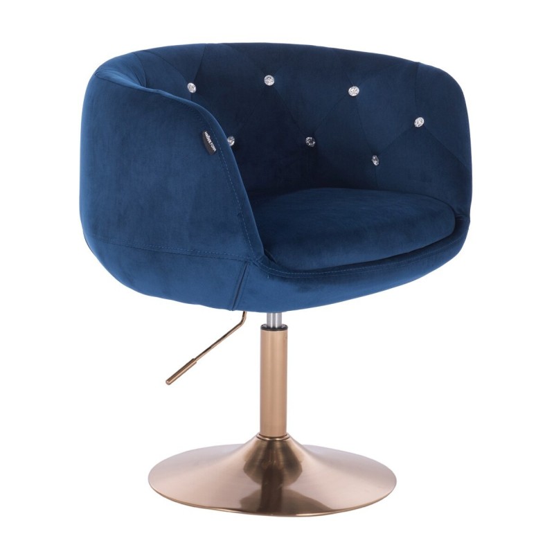 Dark-sea velour chair gold base