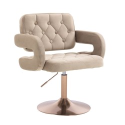 Latte velour chair gold base