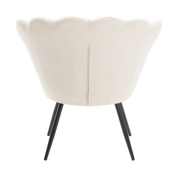 Cream velour chair black legs