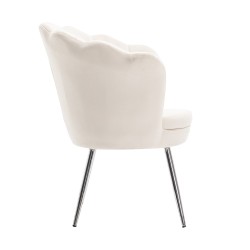 Cream velour chair chrome legs