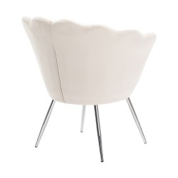 Cream velour chair chrome legs