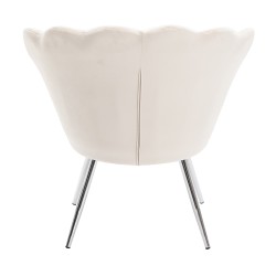 Cream velour chair chrome legs