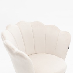 Cream velour chair chrome legs