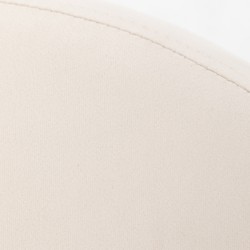 Cream velour armchair chrome legs