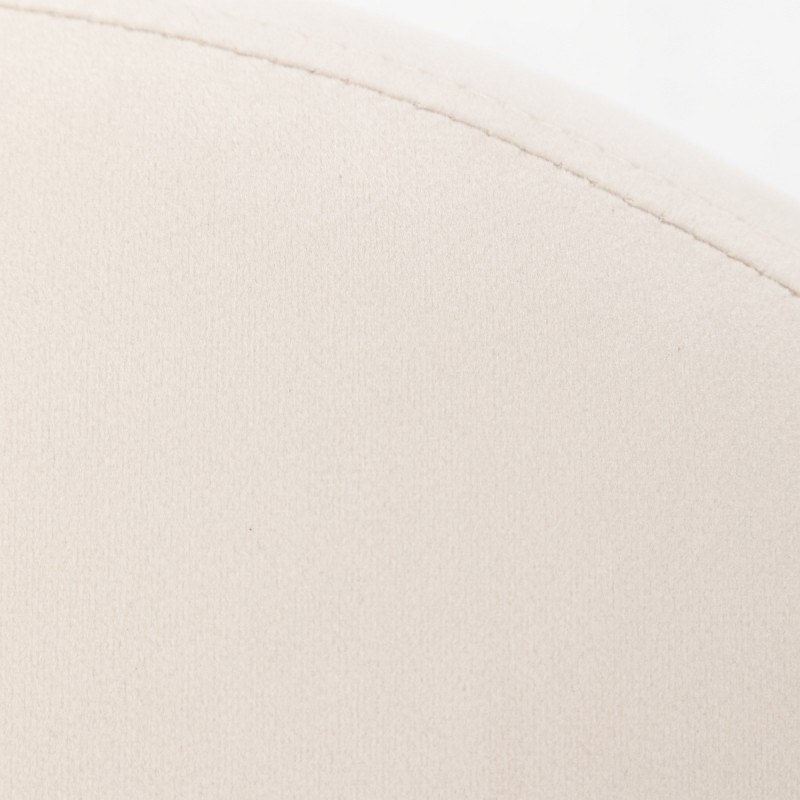 Cream velour armchair chrome legs