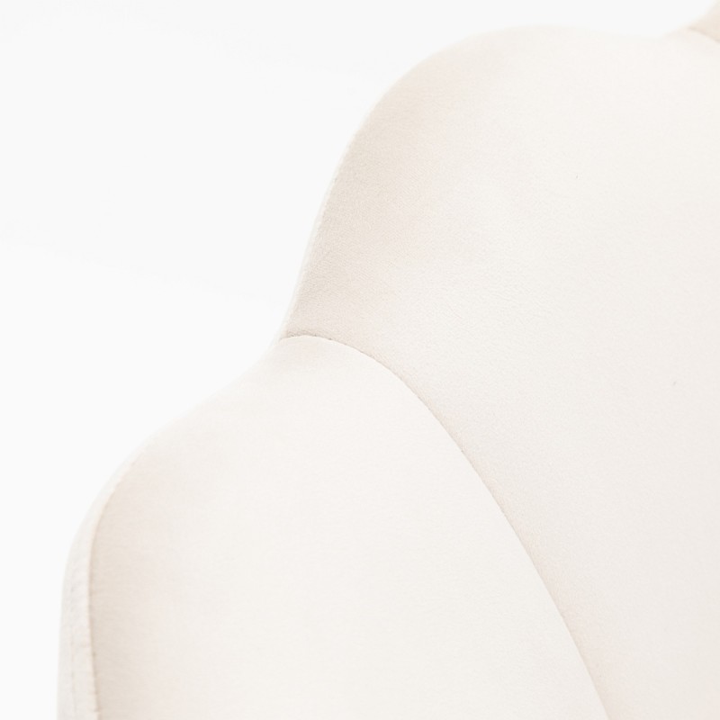 Cream velour chair chrome legs