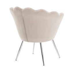 Latte velour chair chrome legs