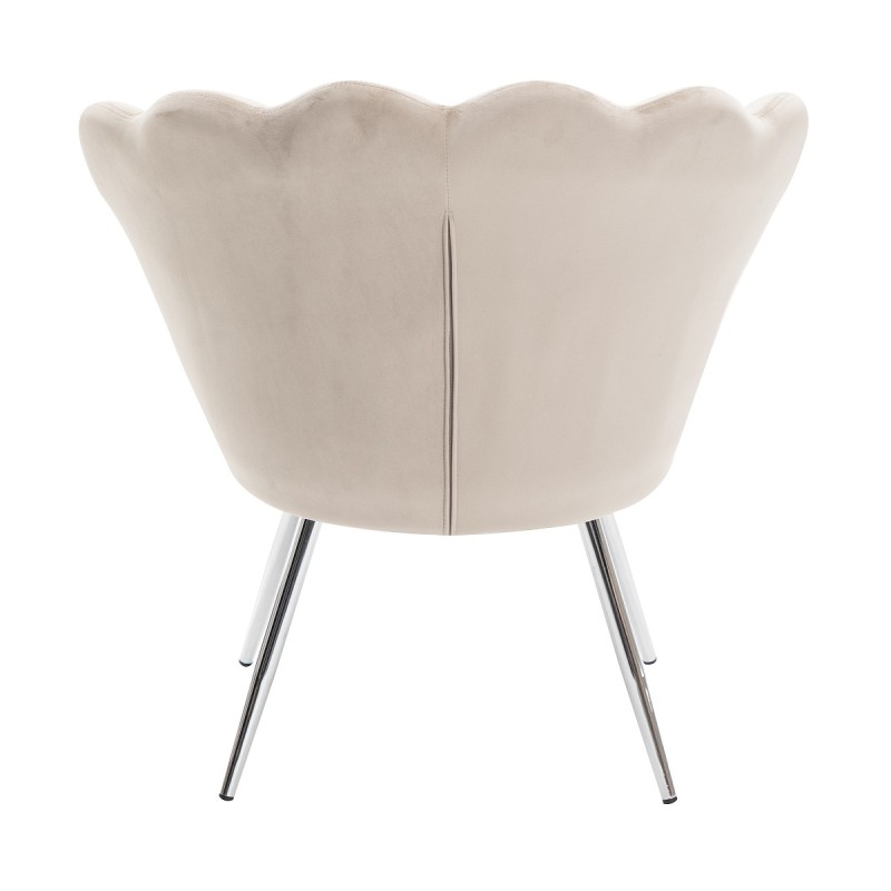 Latte velour shell chair