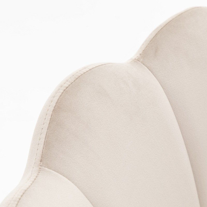 Latte velour armchair chrome legs