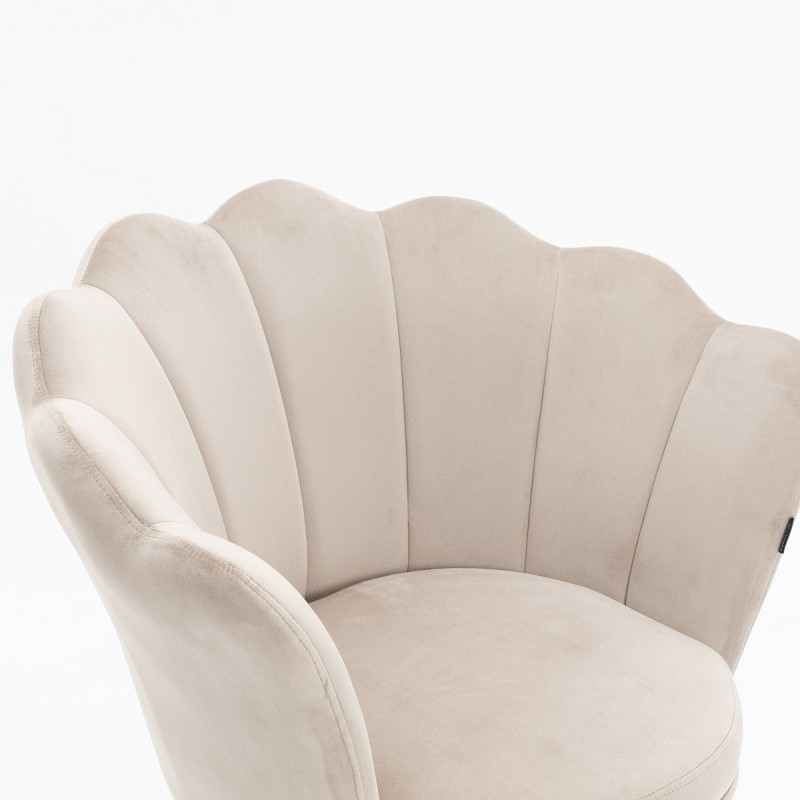 Latte velour chair chrome legs