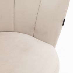 Latte velour chrome-legged salon chair