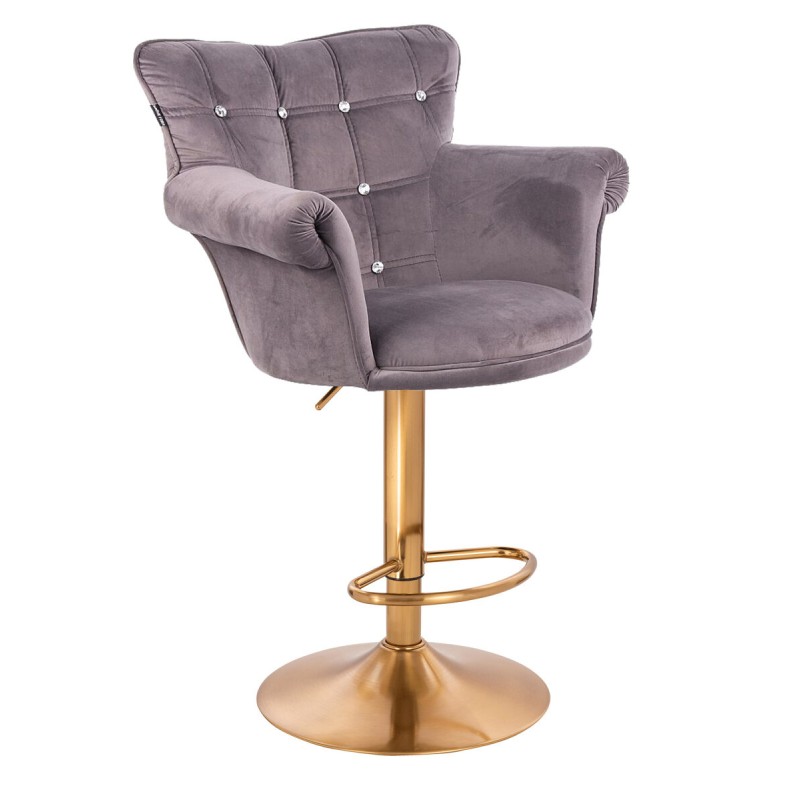Graphite velour chair gold base