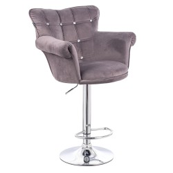 Graphite velour chair chrome base
