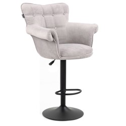 Steel velour chair black base