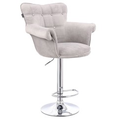 Steel-gray velour chair chrome base