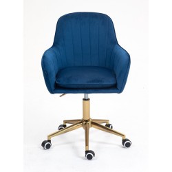 Fotel Hr2022K Ciemne Morze Złota Podstawa