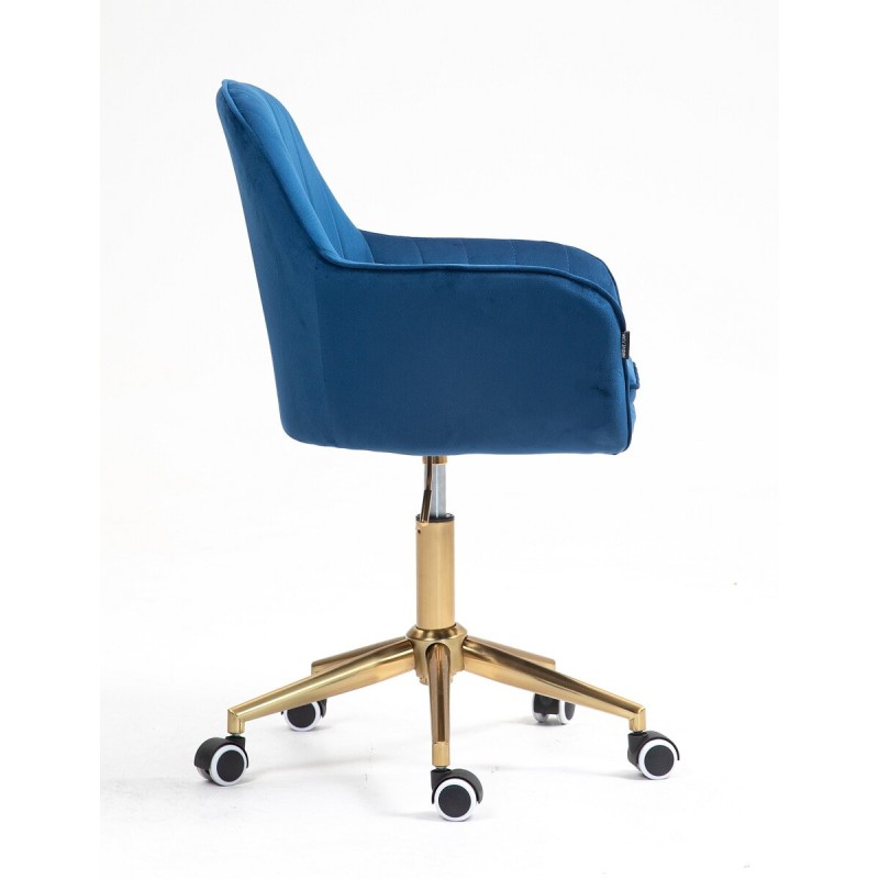 Fotel Hr2022K Ciemne Morze Złota Podstawa