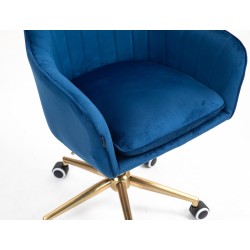 Fotel Hr2022K Ciemne Morze Złota Podstawa