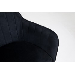 Fotel Hr2022N Czarny Welur Złota Podstawa