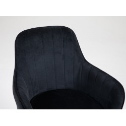 Fotel Hr2022N Czarny Welur Złota Podstawa