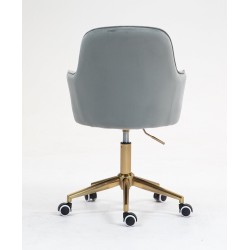 Fotel Hr2022K Stalowy Welur Złota Podstawa