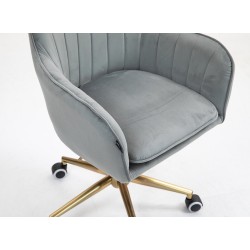 Fotel Hr2022K Stalowy Welur Złota Podstawa