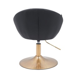 Fotel Hc948N Czarny Ekoskóra Złota Podstawa