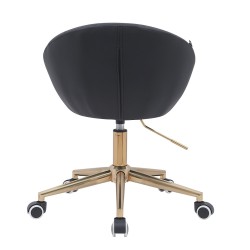 Fotel Hc948K Czarny Ekoskóra Złota Podstawa