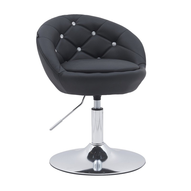 Fotel Hc948N Czarny Ekoskóra Chromowana Podstawa