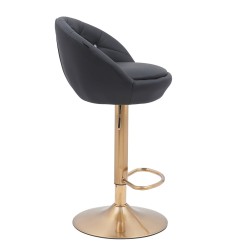 Fotel Hc948W Czarny Ekoskóra Złota Podstawa