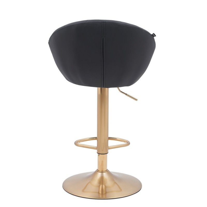 Fotel Hc948W Czarny Ekoskóra Złota Podstawa