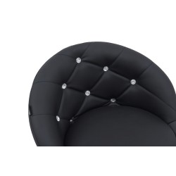 Fotel Hc948W Czarny Ekoskóra Złota Podstawa