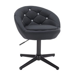 Fotel Hc948Cross Czarny Ekoskóra Czarna Podstawa