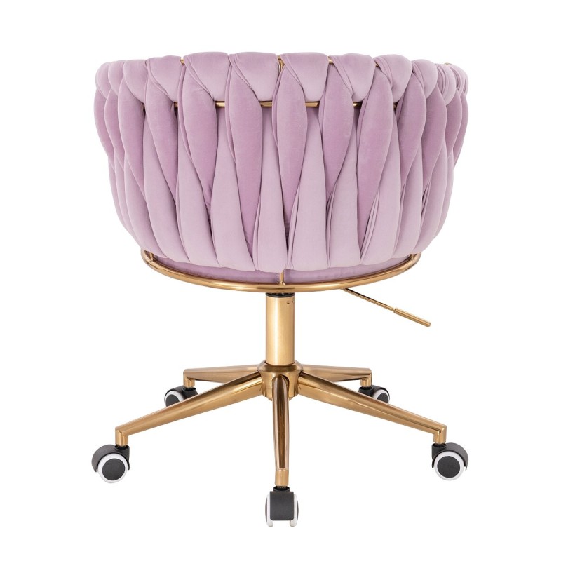 Fotel Hr750K Wrzosowy Welur Złota Podstawa