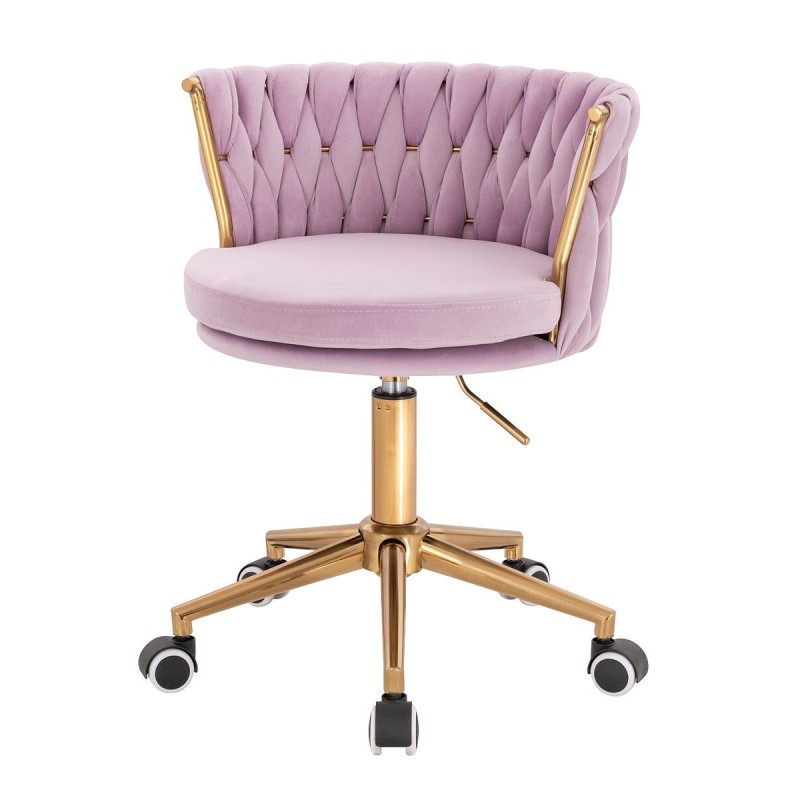 Fotel Hr450K Wrzosowy Welur Złota Podstawa