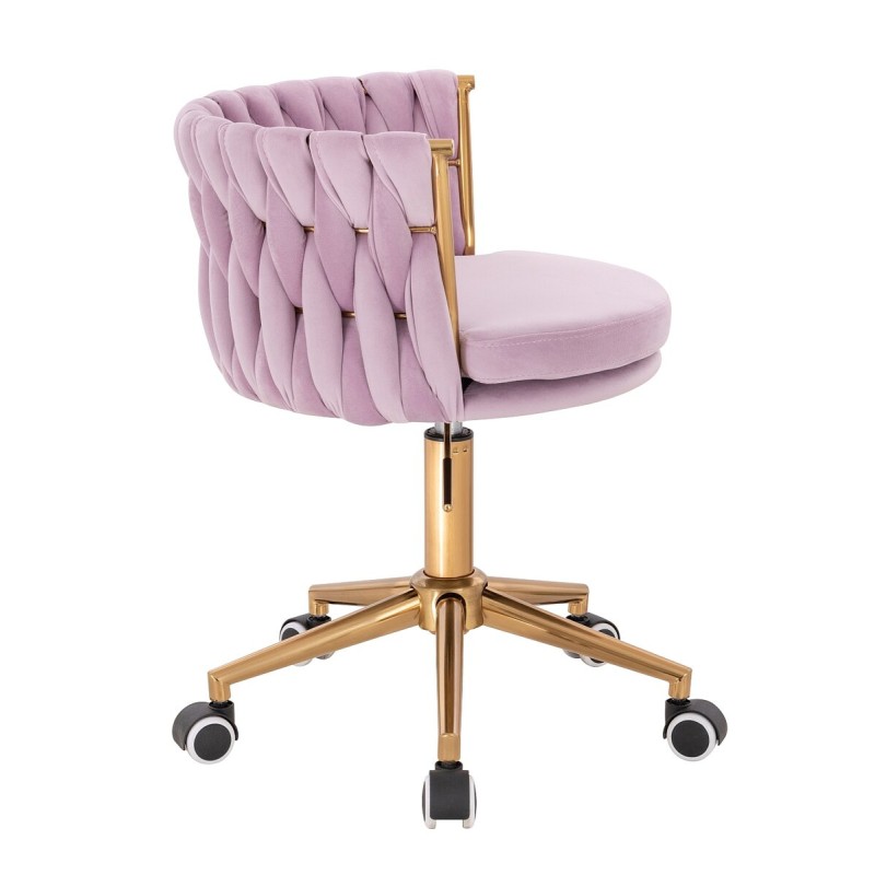 Fotel Hr450K Wrzosowy Welur Złota Podstawa