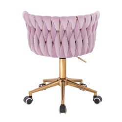 Fotel Hr450K Wrzosowy Welur Złota Podstawa