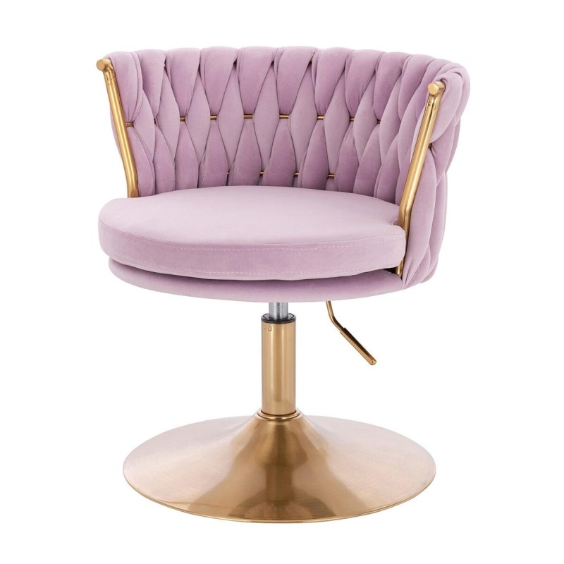 Fotel Hr450N Wrzosowy Welur Złota Podstawa