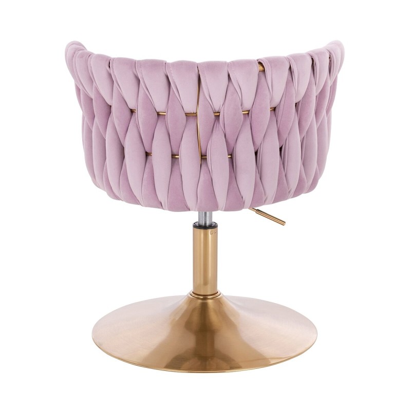 Fotel Hr450N Wrzosowy Welur Złota Podstawa