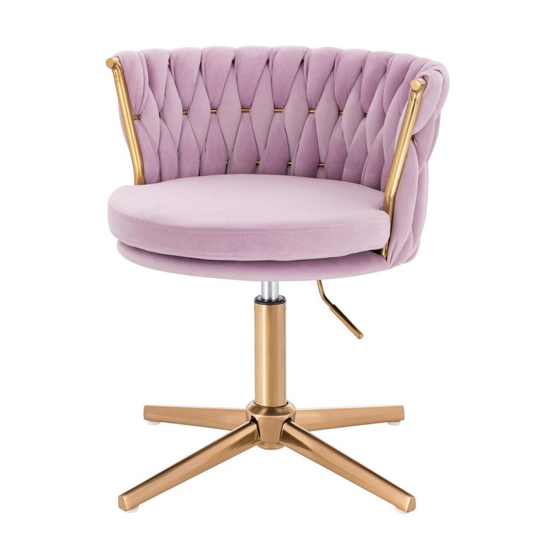 Fotel Hr450Cross Wrzosowy Welur Złota Podstawa