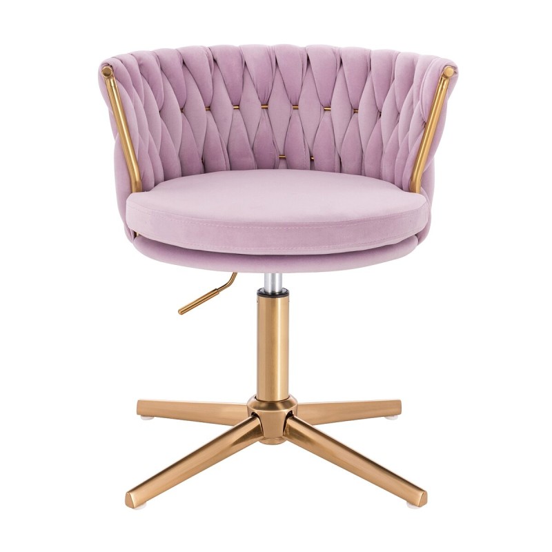 Fotel Hr450Cross Wrzosowy Welur Złota Podstawa