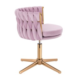 Fotel Hr450Cross Wrzosowy Welur Złota Podstawa