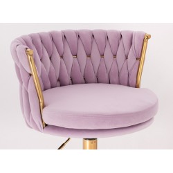 Fotel Hr450Cross Wrzosowy Welur Złota Podstawa