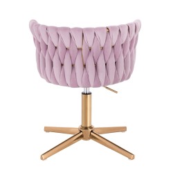 Fotel Hr450Cross Wrzosowy Welur Złota Podstawa